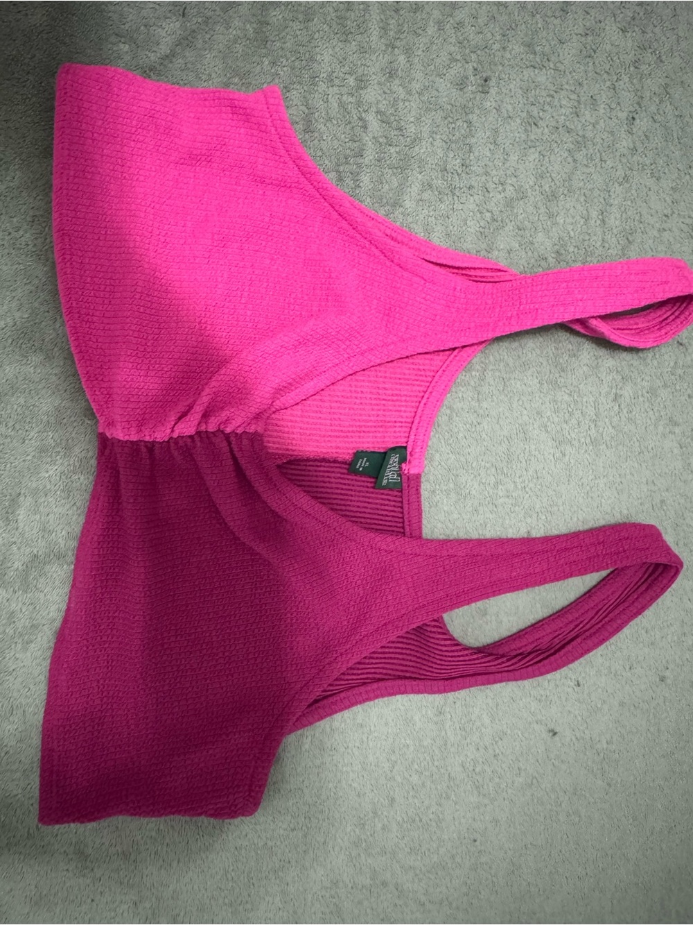 wild fable Fuchsia Ribbed Scoop Neck Crop Tank